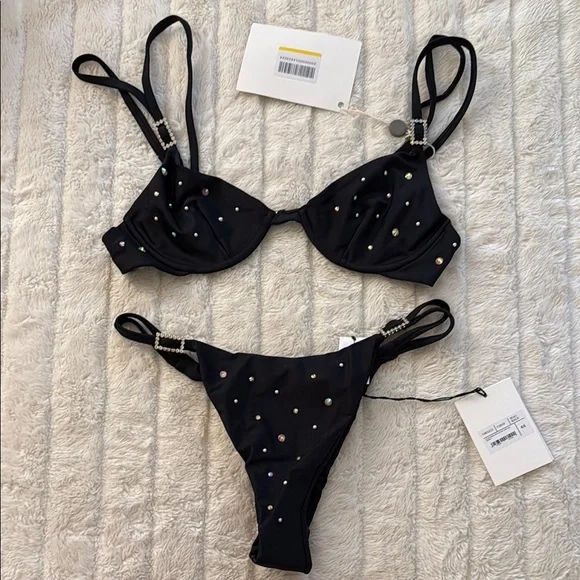 Alessandra Rick Crystal Embellished Bikini Size 44 (US Sz 8) MSRP$620 NWT - Picture 5 of 9